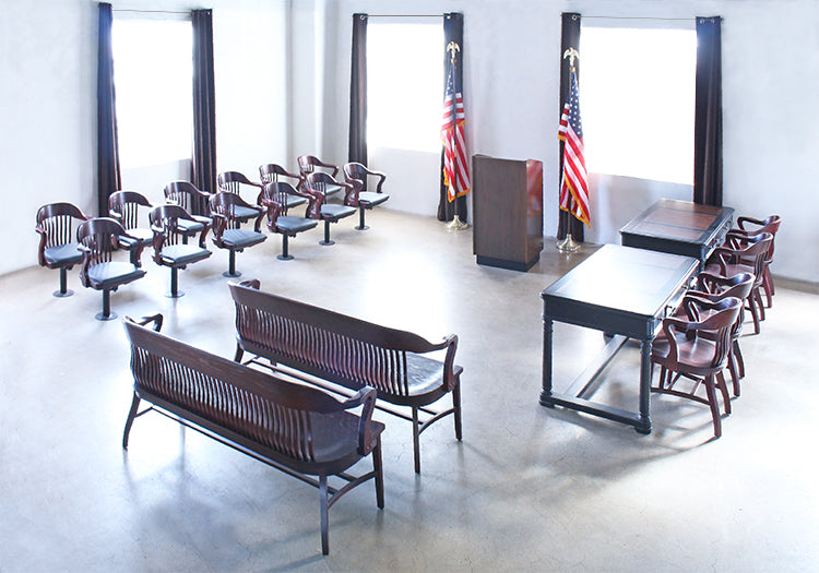 BH91 6' Oak Bank Of England Style Courtroom Bench