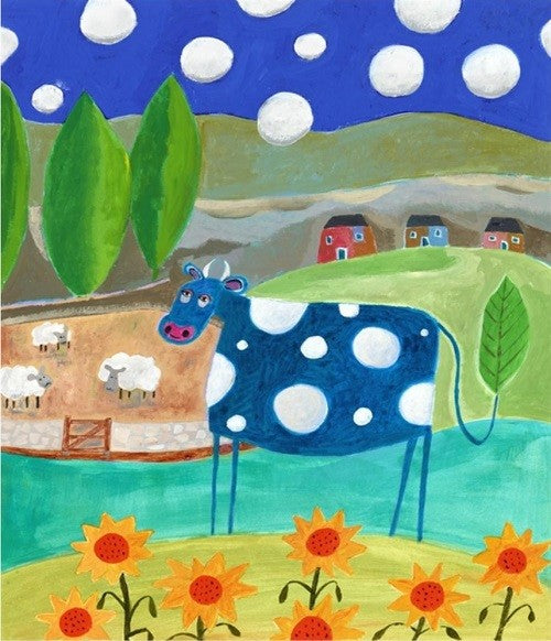 Blue Cow 24W x 28H