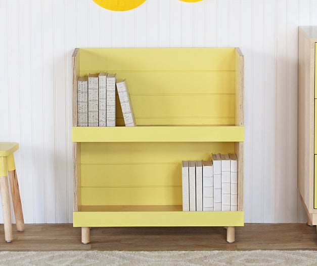 Minimo Modern Maple Yellow Kids Bookcase