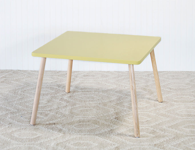 Peewee Square Maple & Yellow Kids Table