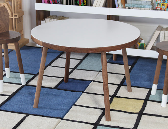Poco Walnut & White Craft Kids Table