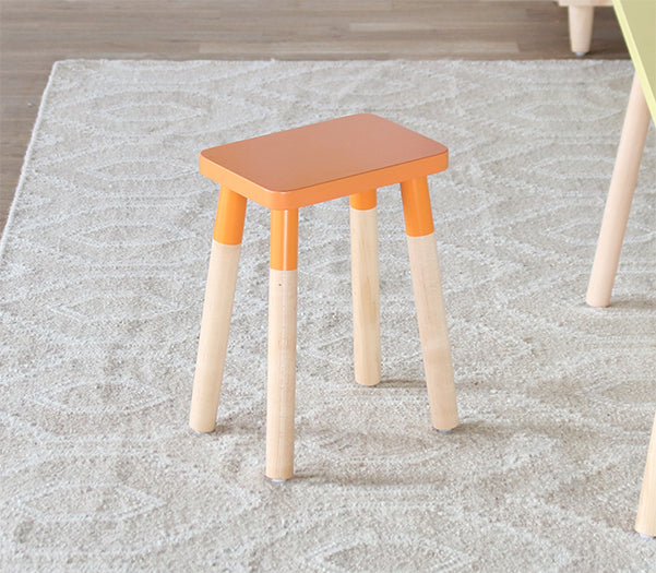 Peewee Maple Orange Square Kids Chair (Set Of 2)