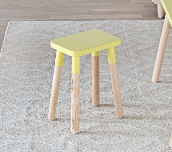 Peewee Maple Yellow Square Kids Chair (Set Of 2)