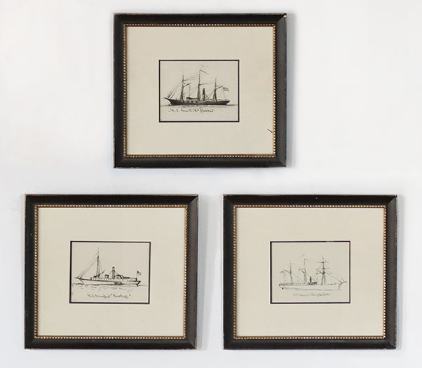 Antique Ship Series (Set of 3) 15.5W x 14H