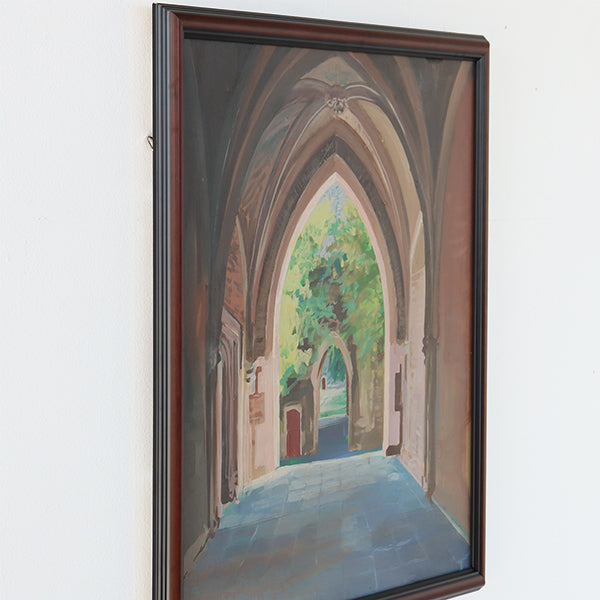 Gothic Archway Campus Scene 26W x 26H - Cleared Art