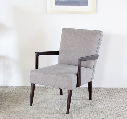 Gray Lounge Chair with Tapered Wenge Legs