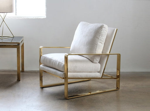 LC235 Dorwin Chair with Polished Brass Frame