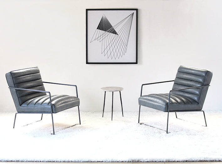 LC236 Jonas Lounge Chair in Gray Antique Leather