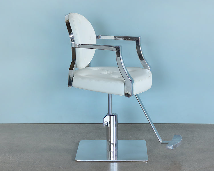 White Leatherette Salon Chair