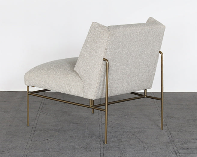 LC304 - Cream Slipper Chair On Brass Frame