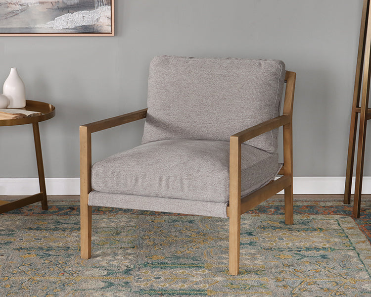 Natural Wood & Ash Grey Lounge Chair