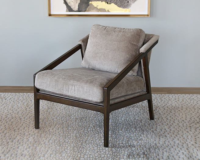 Mushroom & Dark Oak Lounge Chair