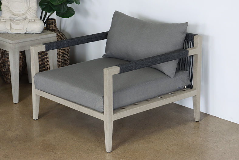Charcoal & Grey Outdoor Lounge Chair