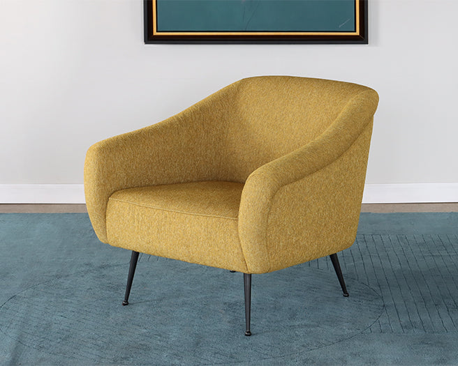 Mustard Lounge Chair with Matte Black Legs