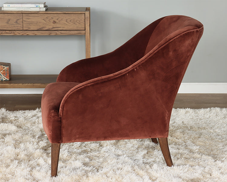 Auburn Velvet Lounge Chair