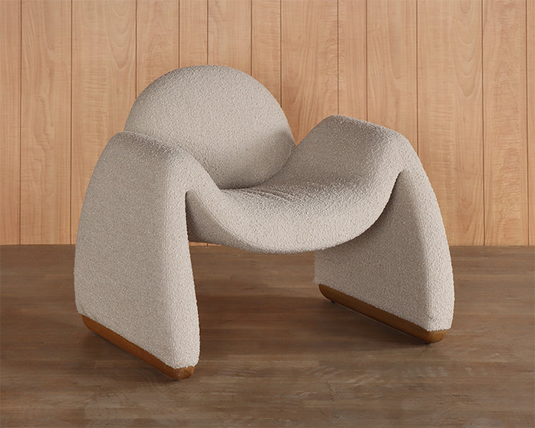 Sand Boucle Ribbon Lounge Chair
