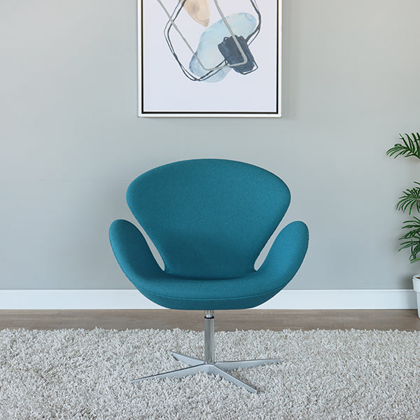 Aegean Blue Jacobsen Style Swan Chair