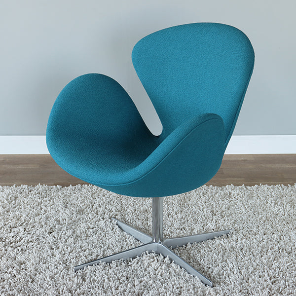 Aegean Blue Jacobsen Style Swan Chair
