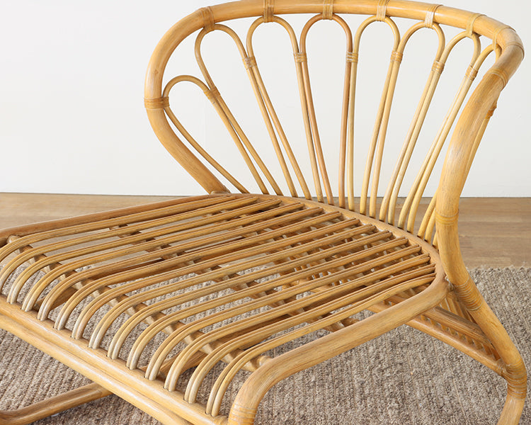 Hand Coiled Rattan Armless Lounge Chair