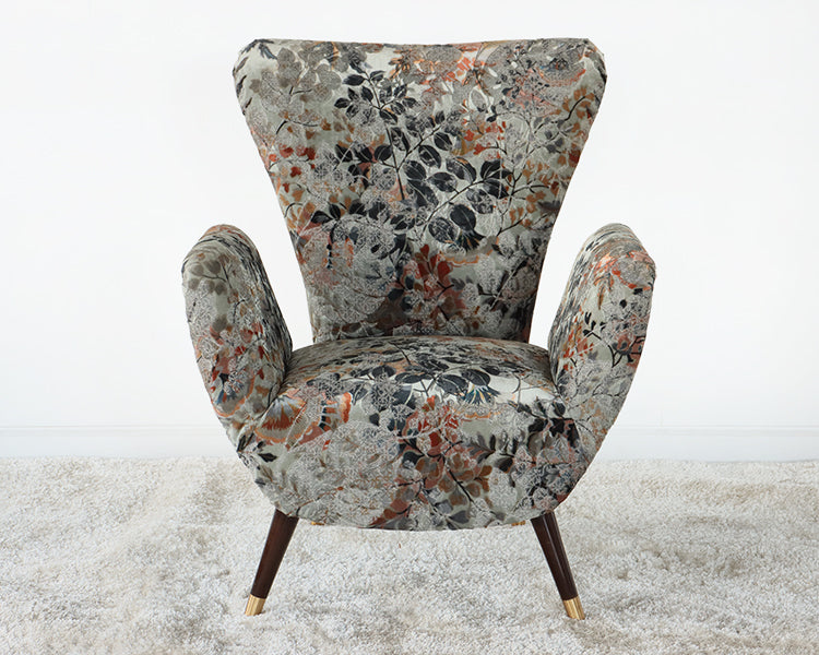 Multi Color Garden Pattern Lounge Chair