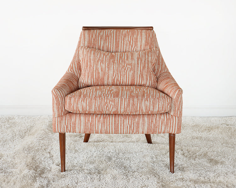 Burnt Orange and Cream Low Back Slipper Chair