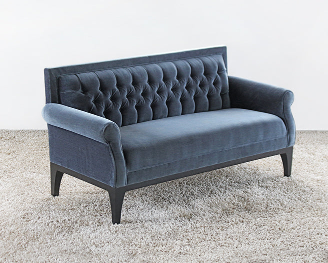 LS119 Faye Settee in Indigo Mohair