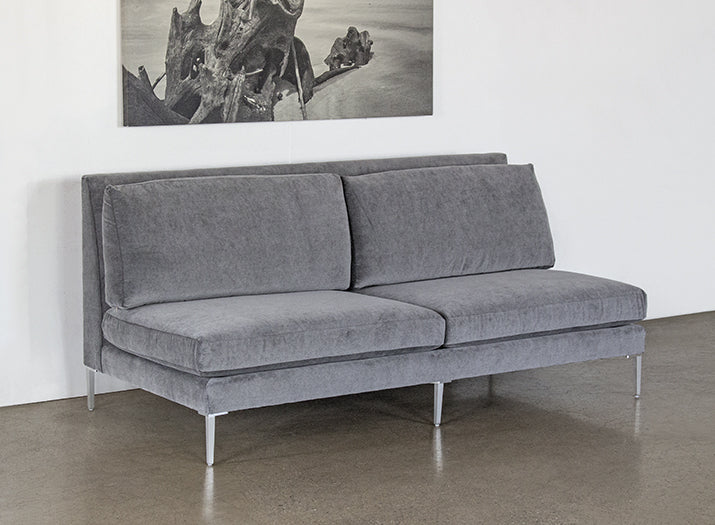 LS149 Armless Loveseat in Sanibel Charcoal