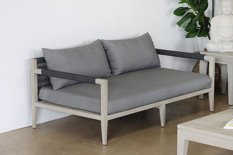 Charcoal & Grey Outdoor Loveseat