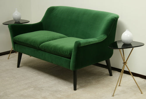 Emerald Green Velvet Loveseat