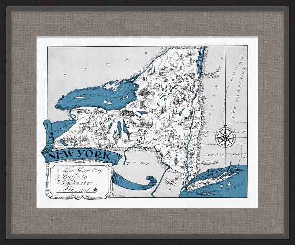 MAP113 Illustrated Map of New York