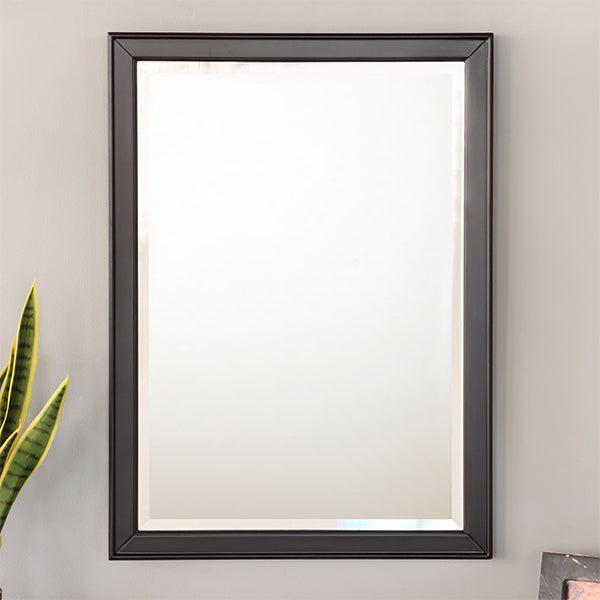 Black Wood Frame w/ Beveled Mirror