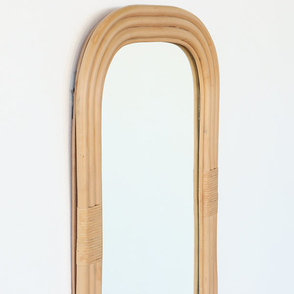 Rectangular Concentric Layered Rattan Mirror