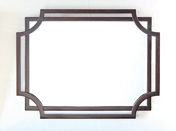 MIR88 Hollywood Regency Style Mirror in Caviar Finish