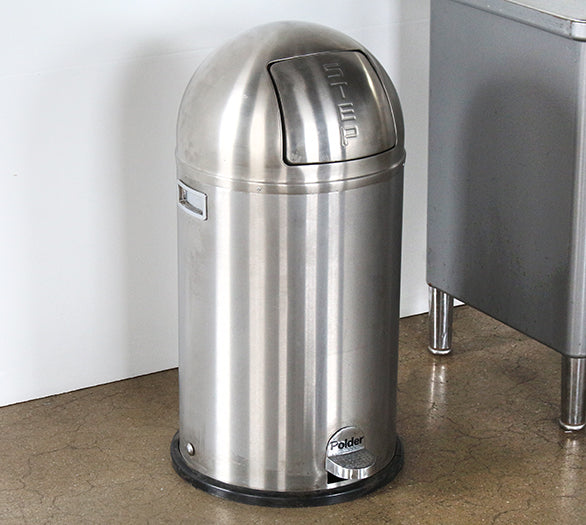 Metal Round Top Step-On Trash Can