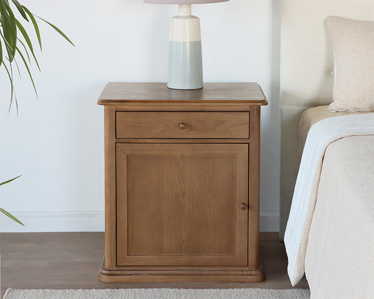 Oak Farmhouse Left Nightstand