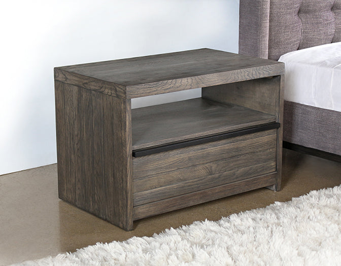Gray-Washed Reclaimed Wood Nightstand