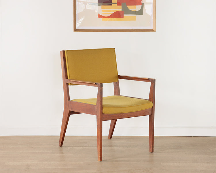 Vintage Yellow Mid Century Armchair