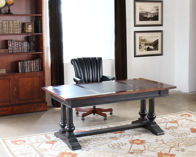 OC55 Black Leather Channel Back Executive Chair