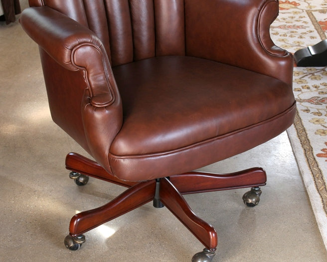 OC56 Coffee Leather Channel Back Leather Executive Chair