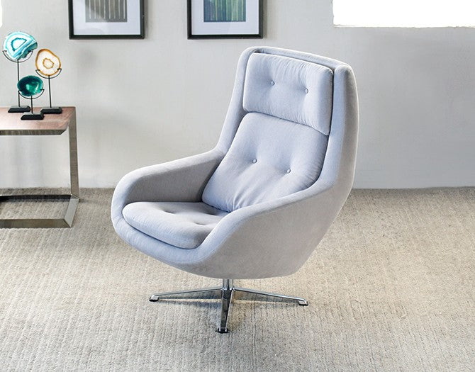 Modern Tufted Office Chair in Light Gray