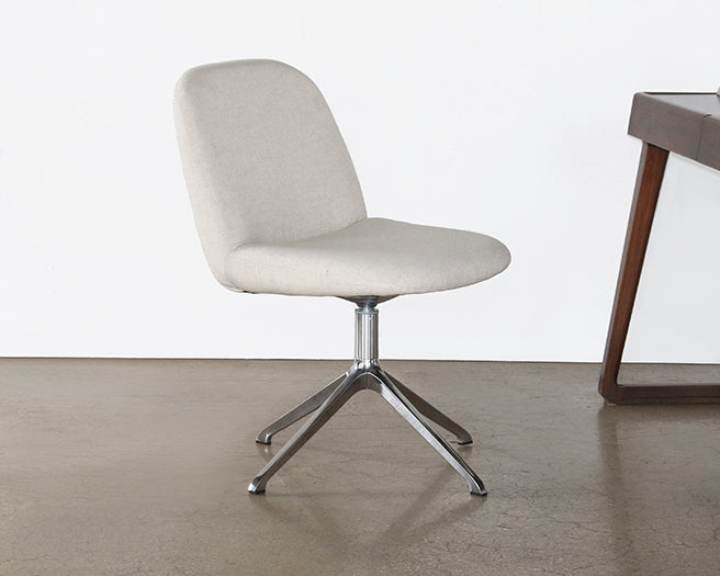 Off White Desk Chair With Swivel Base