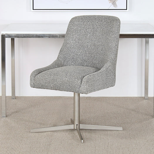 OC76 - Gray Upholstered Office Chair With Swivel Base