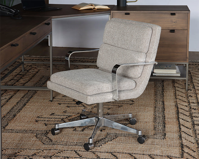 Mid Century Stone Office Chair on Casters