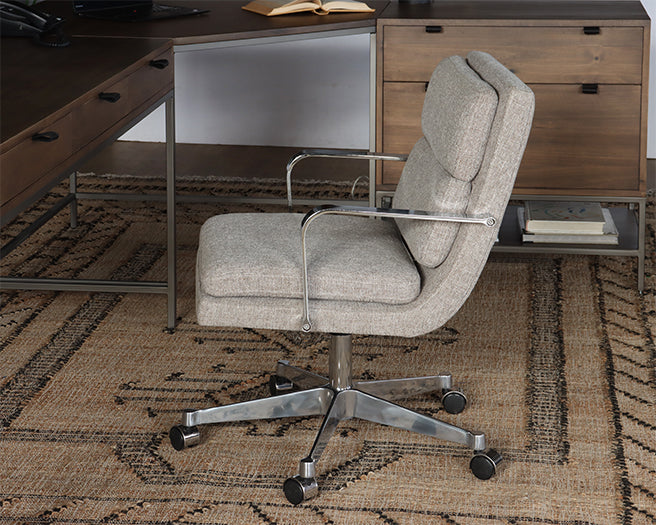 Mid Century Stone Office Chair on Casters