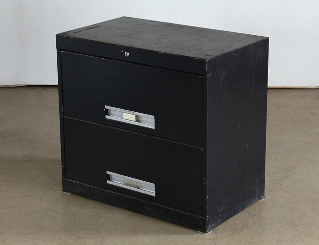 OFC13 - 2 Drawer Black Later Office File Cabinet