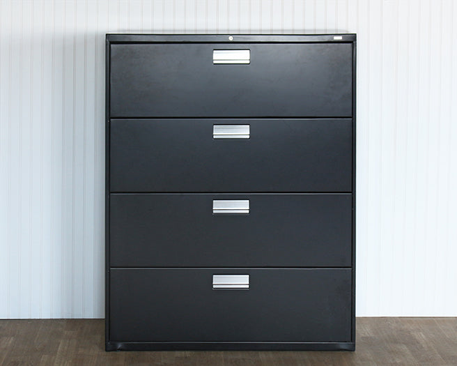 Black Metal Lateral File Cabinet