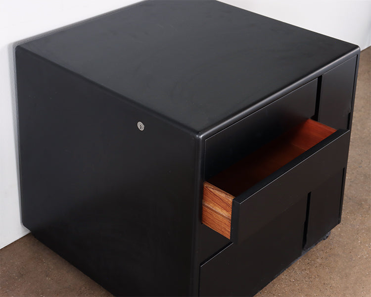 Black & Chrome Office Short Drawer Cabinet