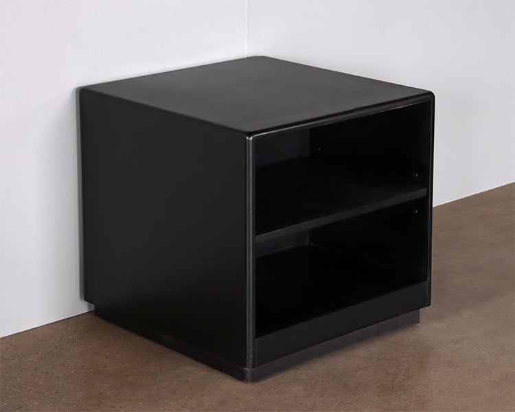 Black & Chrome Office Short Shelf Cabinet