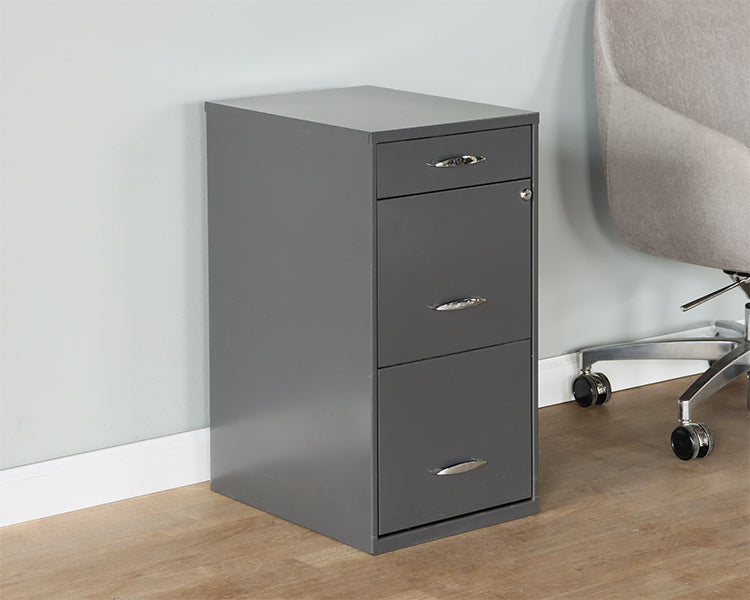 Grey Under Desk File Cabinet - 3 Drawer