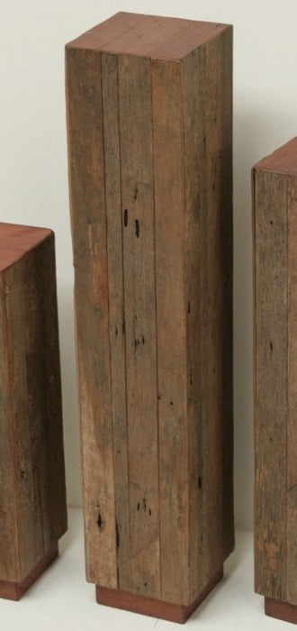 Large Reclaimed Red Wood and Teak Pedestal 9